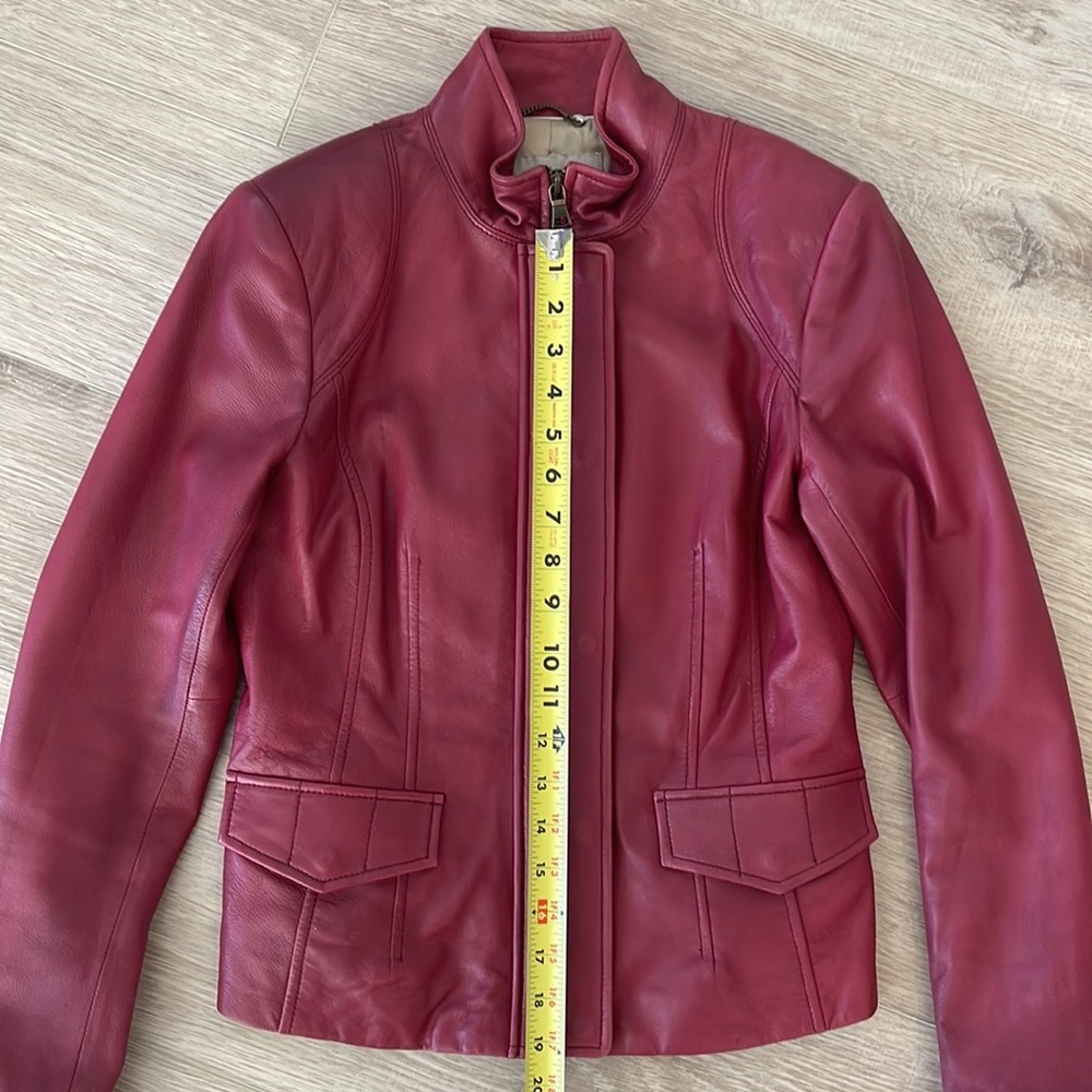 Banana Republic Burgundy Leather Jacket in XS - Picture 13 of 16